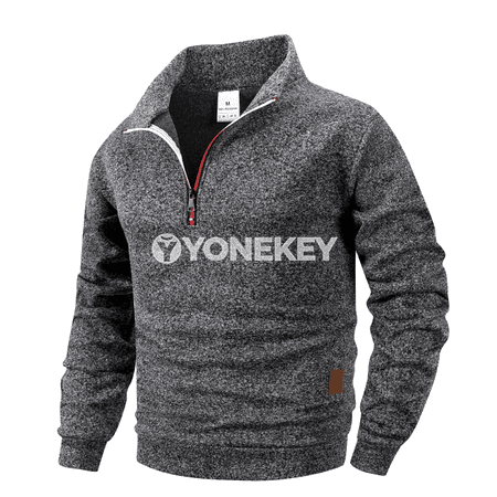 Erkekler üçin ýyly güýz-gyş ziperli switer, ýokary boýunly gündelik eşik