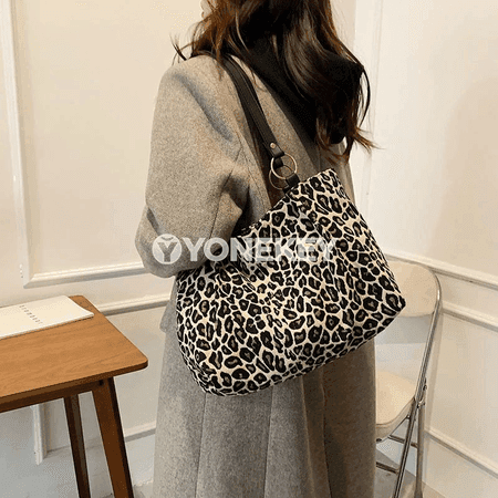 Zenanlar üçin leopardly uly kapasally tote sumka, gündelik we syýahat üçin
