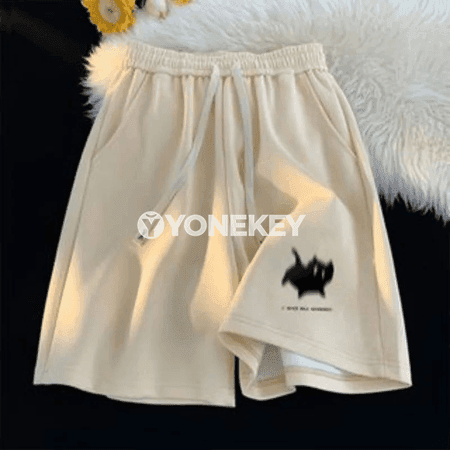 Erkekler üçin giň kesimli sport şortiklar, çaply rahat model
