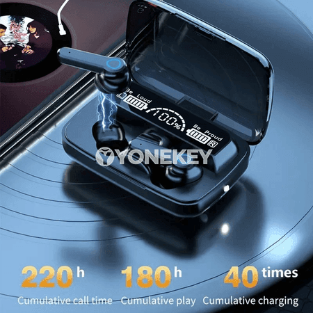 M19 TWS Simsiz Bluetooth Gulaklyklar, Sensorly, LED Ekranly, Mikrofonly