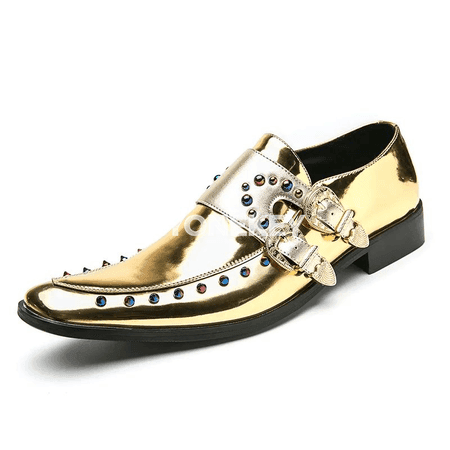 Erkekler üçin klassik biznes loafers köwüşleri, tokaly