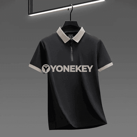 Erkekler üçin ýarym zip polo köýnek, çalt gurajak we dem alýan