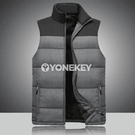 Erkekler üçin ýyly pamykly ýeňsiz ýelek, şäherçe stil