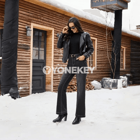 Zenanlar üçin ýokary belli daralýan jinsy balaklar, köne stil