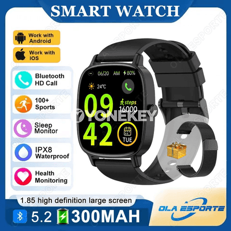 1,85 dýuým akylly sagat, Bluetooth jaňly, sport we saglyk gözegçiligi