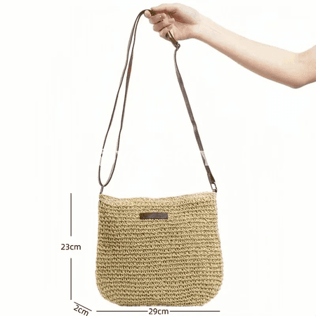 Aýal-gyzlar üçin ýazky saman crossbody sumka