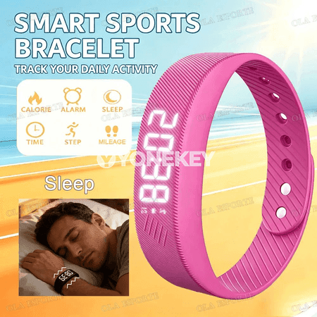 LED displeýli suw geçirmeýän akylly bilezik, sport fitnes sagady