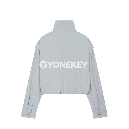 Aýal-gyzlar üçin giň kesimli, kapýuşonly nagyşly jaket, ýaz-tomus
