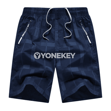 Erkekler üçin giň kesimli ýaz şortikleri, elastik bil, XL-6XL