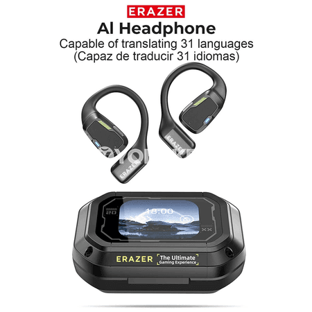 Erazer XP6 AI terjime edýän simsiz Bluetooth nauşnikler, açyk gulak görnüşi