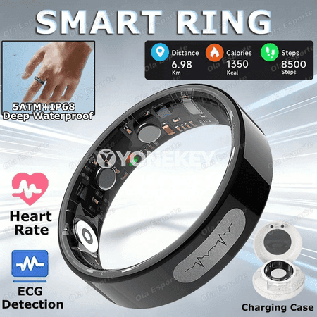 AI ECG smart halka: ýürek urşy, basyş we beden ýylylygy gözegçiligi