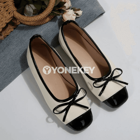 Zenanlar üçin tekiz baletkalar, kwadrat burunly, rahat slip-on köwüşler