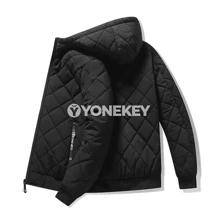 Erkekler üçin kapýuşonly güýz-gyş ýyly penjek, 5XL çenli