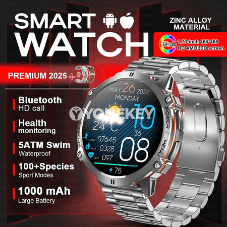 Harby sport akylly sagat, 1000mAh, 10ATM suw geçirmeýän, GPS, Bluetooth jaň