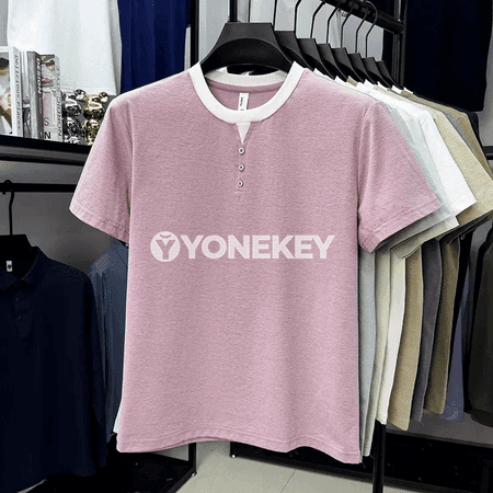Erkekler üçin gündelik ýeňil Henley futbolka, dem alýan, rahatly