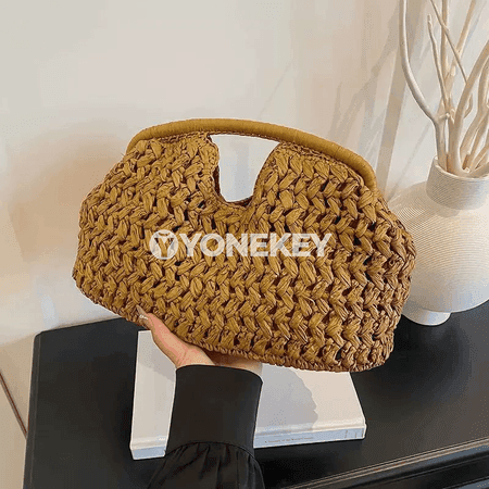 Zenanlar üçin tomuslyk halta sumka, ýeňil we moda rattan görnüşli