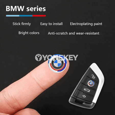 BMW açar üçin 11/14 mm emblem sticker, M Performance 50 ýyllyk