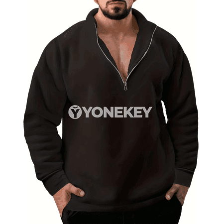 Erkekler üçin fermuarly dik ýaka sport hoodie jaket