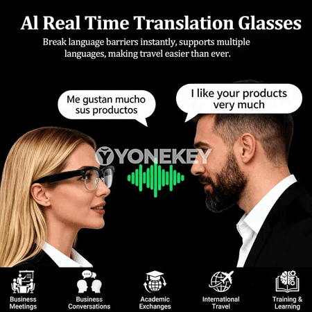 GUHUAVMI AI akylly äýnekler, 1080P kamera, terjime we ses ýazgy