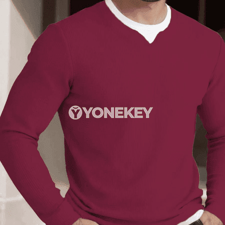 Erkekler üçin ýeňil uzyn ýeňli waffle futbolka