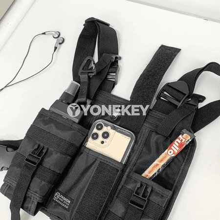 Erkekler üçin köp bölümleri bolan taktiki chest bag, nylon sumka