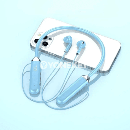 TWS Bluetooth 5.3 boýunly simsiz sport nauşnikler, LED görkeziji bilen