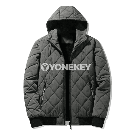 Erkekler üçin kapýuşonly güýz-gyş ýyly penjek, 5XL çenli