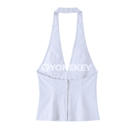 Zenanlar üçin zolakly ýaz-tomus ýeňsiz halter top