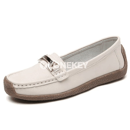 Zenanlar üçin deri baletkalar, ýeňil slip-on lofer köwüşler