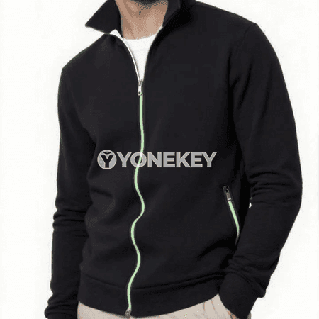 Erkekler üçin fermuarly ýyly ýeňil kurtka, uzyn ýeňli, S-3XL