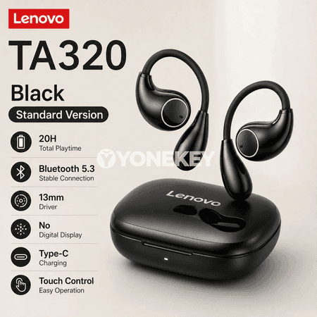 Lenovo XT53 simsiz gulak ädimli nauşnikler, Bluetooth 5.4, uzyn batareýaly