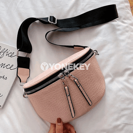 Zenanlar üçin lýuks crossbody sumka, chainli saddle model