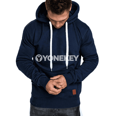 Erkekler üçin güýz-gyş kapýuşonly sport hudi