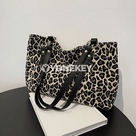 Zenanlar üçin leopardly uly kapasally tote sumka, gündelik we syýahat üçin