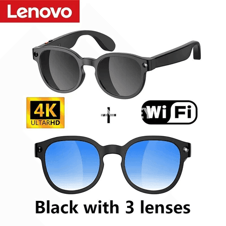 Lenovo AI akylly äýnekler, 8MP kamera, Bluetooth jaň, 4K ýazgy