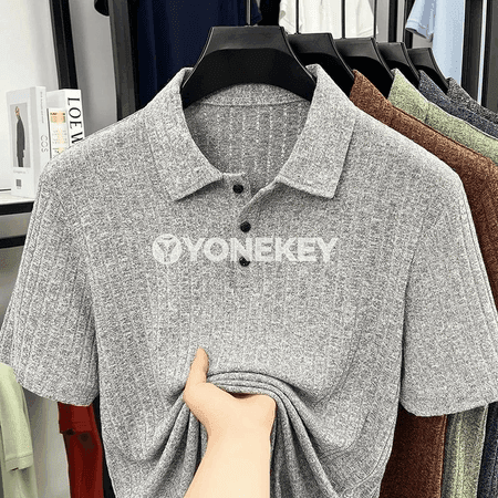 Erkekler üçin ýazky polo köýnek, dem alýan, ýumşak, uzalýan
