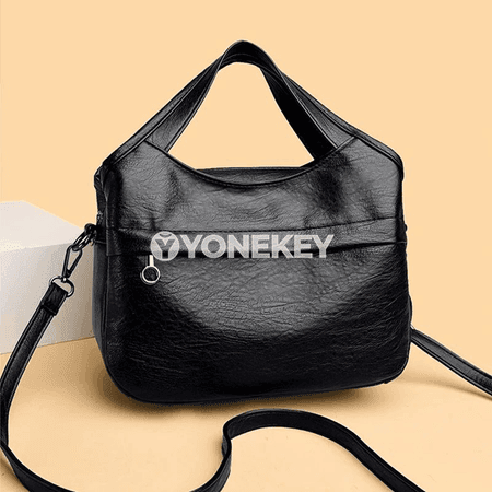 Zenanlar üçin vintage egin sumkasy, deri görnüşli elegant model