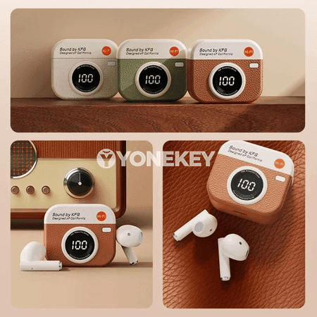 Bluetooth TWS simsiz nauşnikler, sport üçin HIFI stereo, mikrofonly