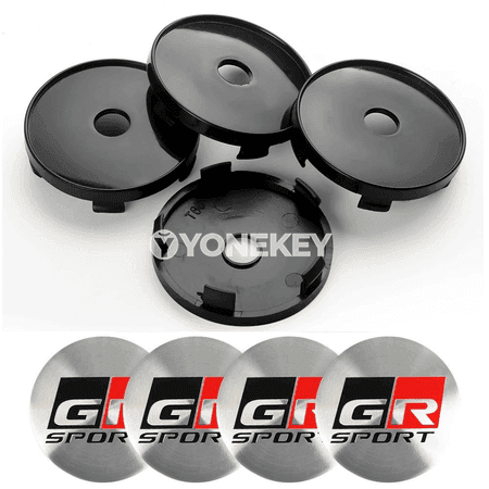 Toyota üçin 56/60 mm tigir merkez stikeri, GR Sport hub cap bezegi