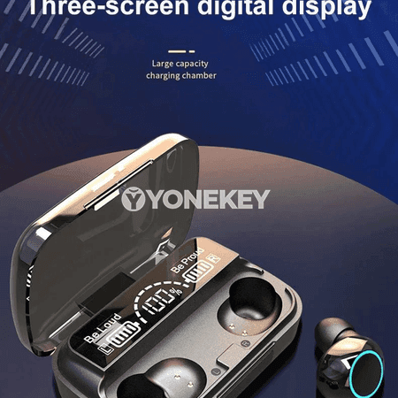 M30 TWS Bluetooth gulaklyklar, su geçirmeýän, mikrofonly, ses basyşy azaldyşly