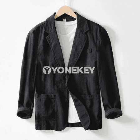 Erkekler üçin ýaz-gyş amatly ýeňil zygyr jaket-blazer