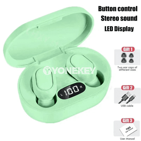 DAMORE E7S simsiz Bluetooth nauşnik, mikrofonly, LED displeýli