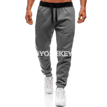 Erkekler üçin ýyly fleece sport jalbar, rahat gündelik balak