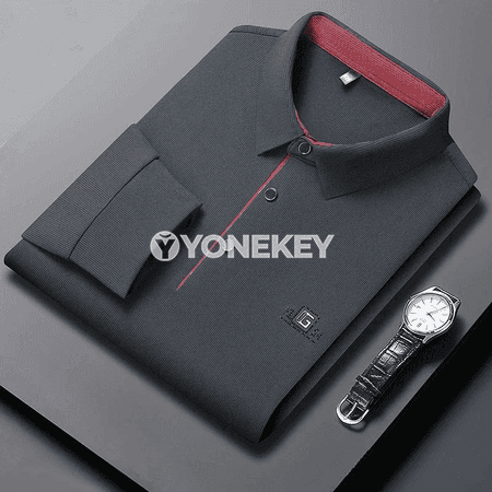 Erkekler üçin dem alýan işewür gündelik uzyn ýeňli polo köýnek