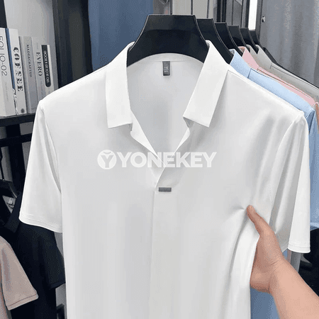 Erkekler üçin ýeňil howa geçiriji gysga ýeňli polo köýnek