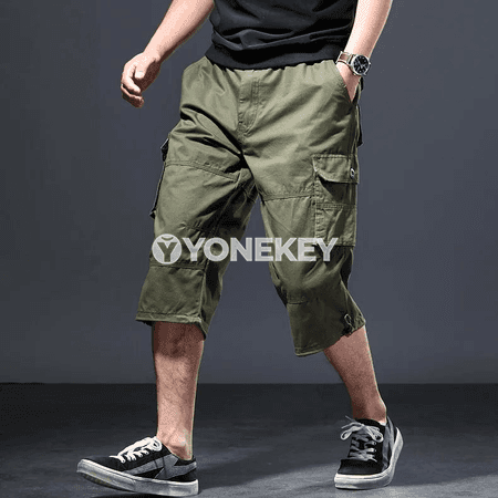 Erkekler üçin tomus ýeňil gysga balaklar, giň kesimli pagta modeli