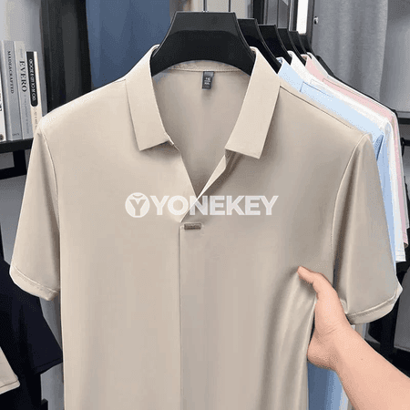 Erkekler üçin ýeňil howa geçiriji gysga ýeňli polo köýnek