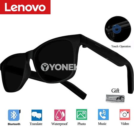 Lenovo AI akylly äýnekler, kamera, ýazgy, terjime we Bluetooth