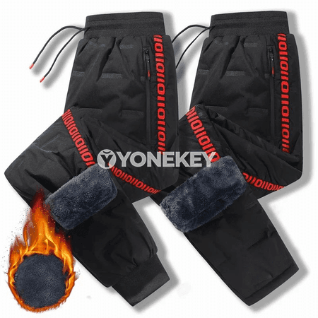 Erkekler üçin ýyly gyş sport balaklary, fleece bilen