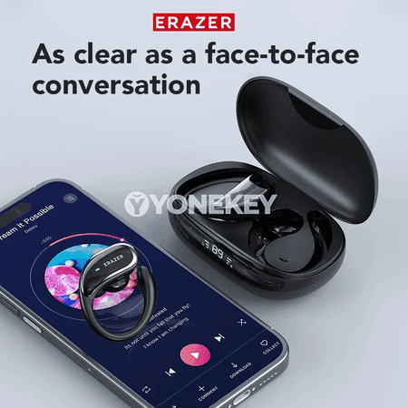 Erazer XT80 simsiz Bluetooth nauşnikler, suw geçirmeýän sport görnüşi